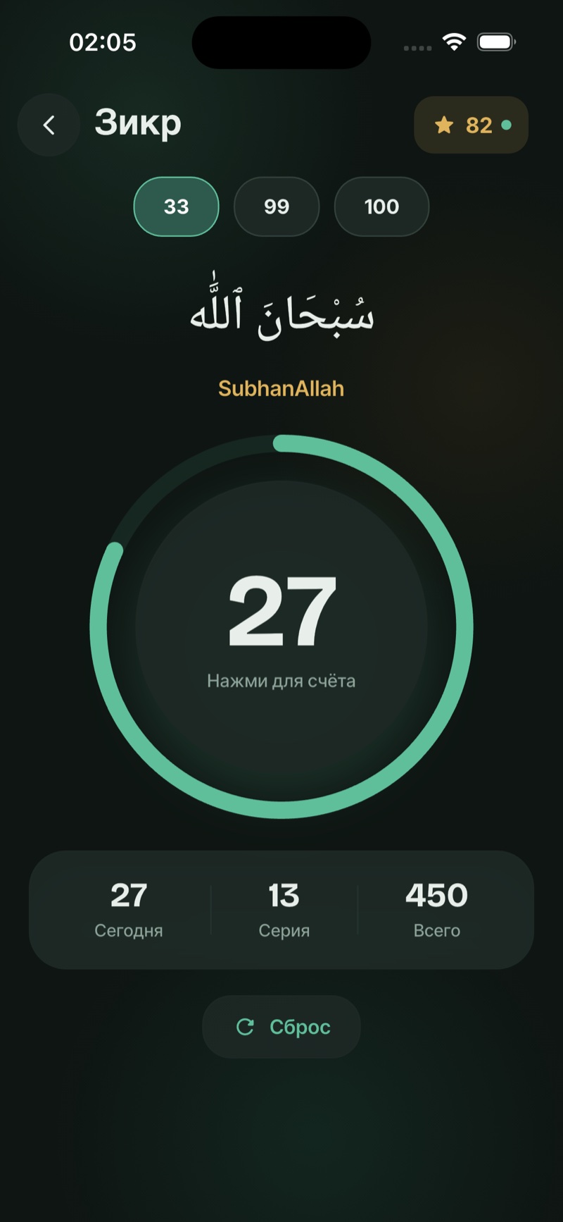 The dhikr counter